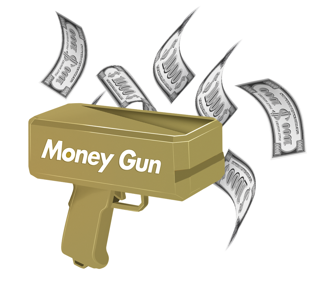 Pocket Money - Pengepistol inkl. Papirpenge 100 stk.