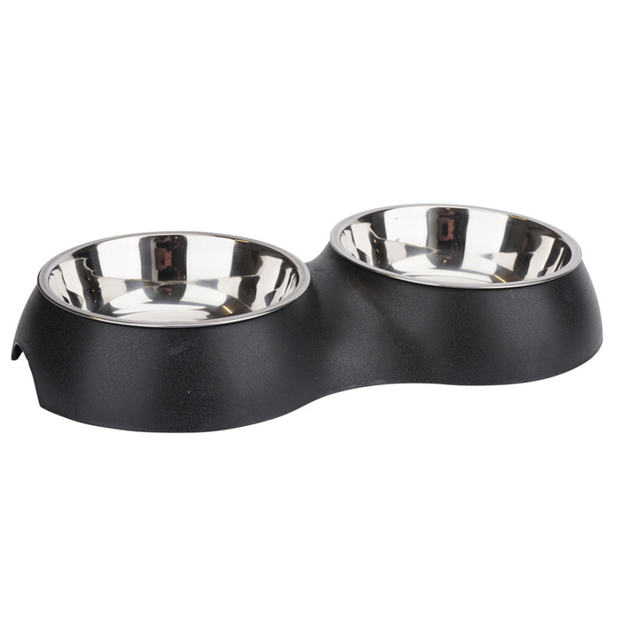 Foderskål dobbelt 33 x 17,5 cm - Petzone