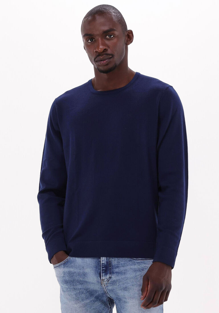 CALVIN KLEIN donkerblauwe calvin klein sweater superior wool crew neck sweater