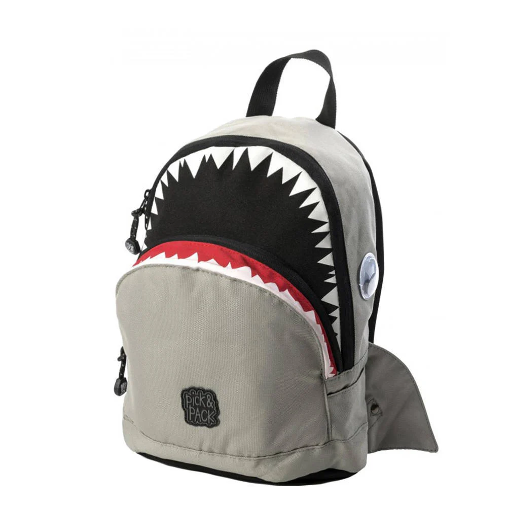 Pick & Pack rugzak Shark Shape S grijs