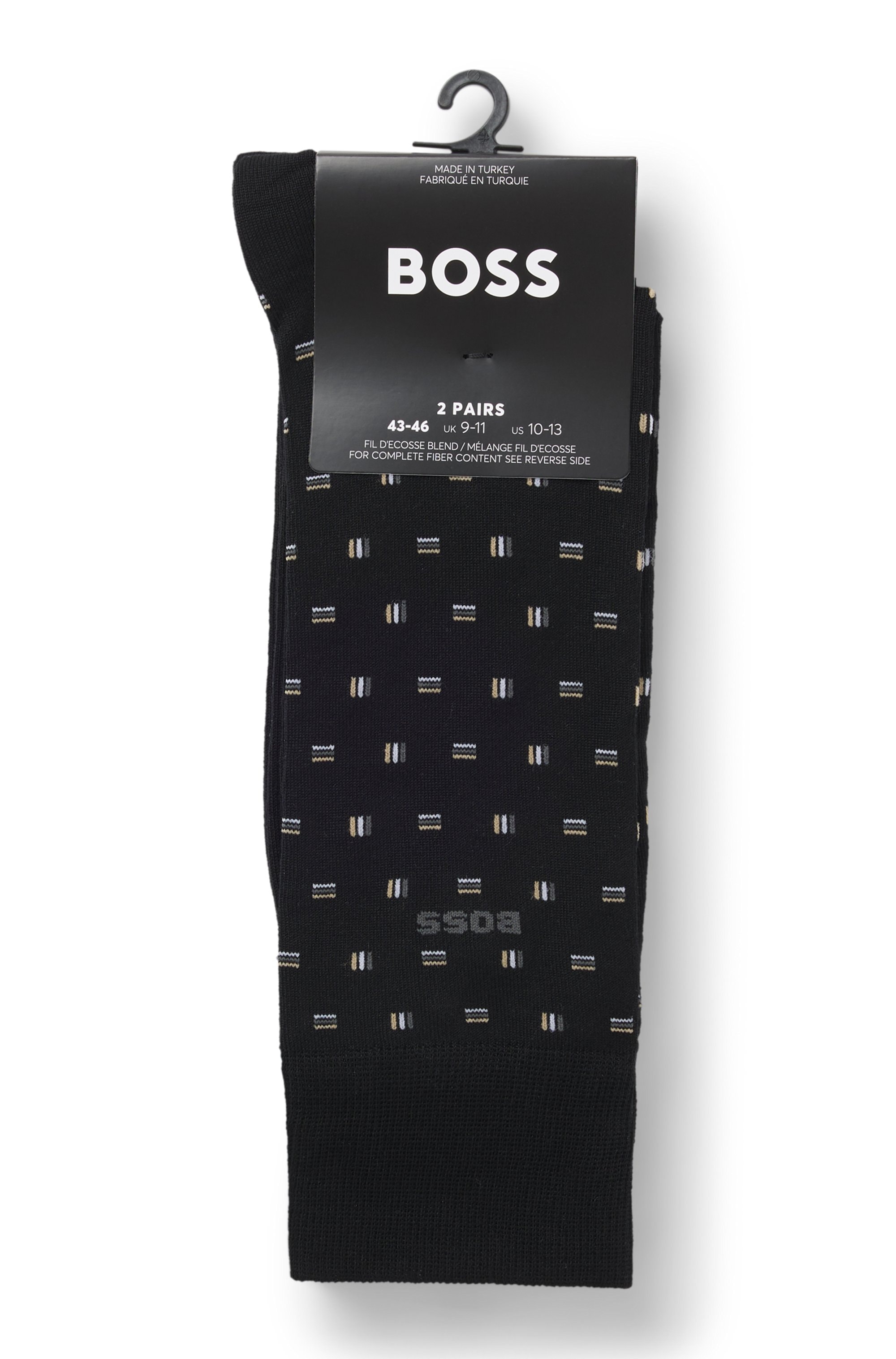 BOSS Businesssocken »2P RS Mini Iconic« 2 Paar tlg. Socken Pack aus 1x uni und 1x minimalistisches Muster