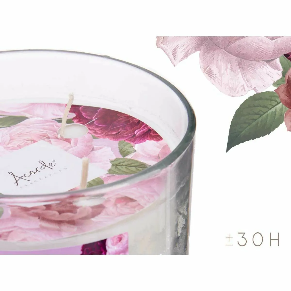 Acorde Bougie Parfumée Roses 6 unités