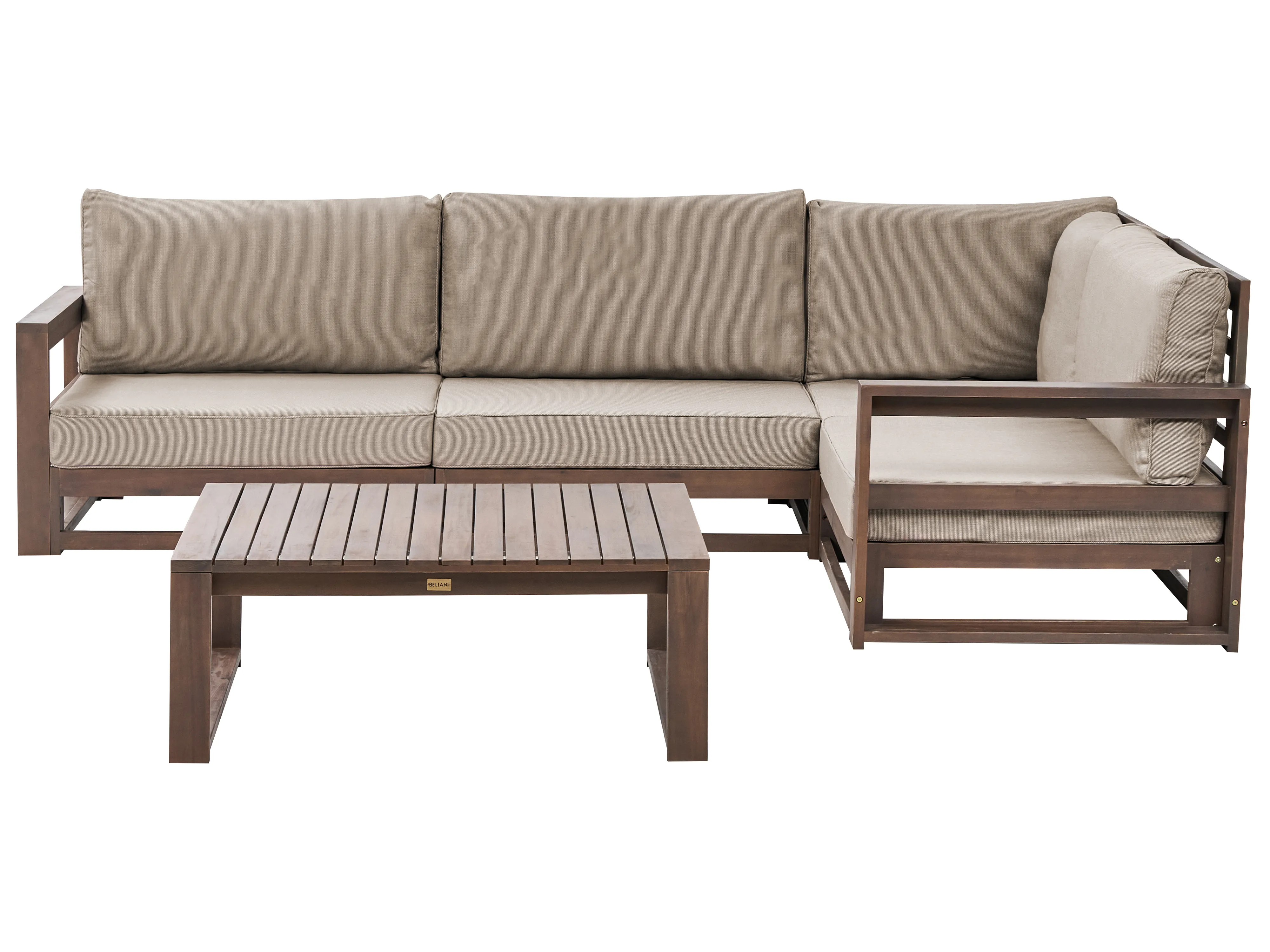 Tuin hoekloungeset met tafel 4-zits TIMOR linkszijdig modulair Gecertificeerd acaciahout Donkerbruin