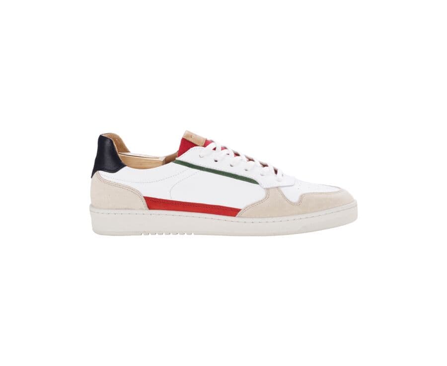 Sneakers cuir homme Rouge Blanc et Vert - KOLORA