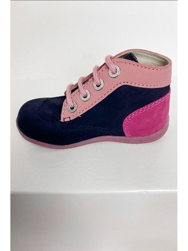 Bottines Bonbon Marine Rose Tricolore - Kickers