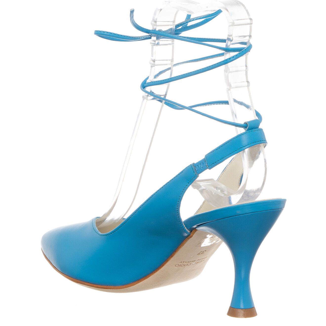 Loretta Pettinari Slingbacks en Cuir Baila bleues - Talon 7.5 cm
