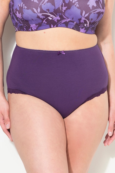 Maxislips, 3er-Pack, Spitzenkanten, High Waist