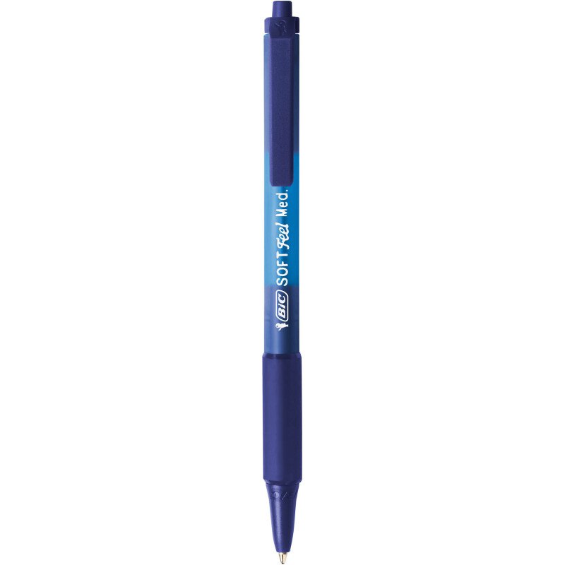 Stylo bille Bic Soft feel rétractable pointe 1 mm - écriture moyenne