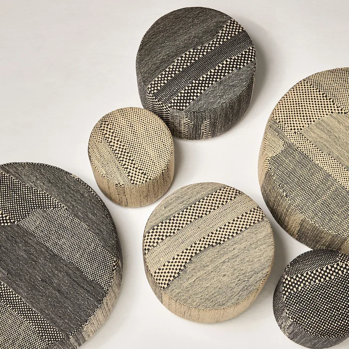 nanimarquina - Wabisabi Pouf, Ø 40 x H 43 cm, small, knochenweiss