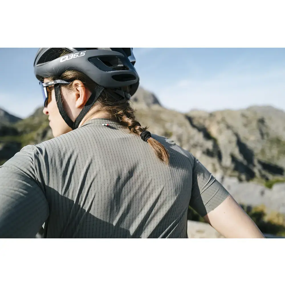 Q36.5 L1 Pinstripe PRO Fietsshirt Korte Mouwen Olijfgroen Dames