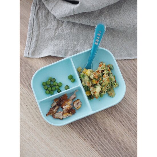 Set repas silicone    Bleu        de               Béaba