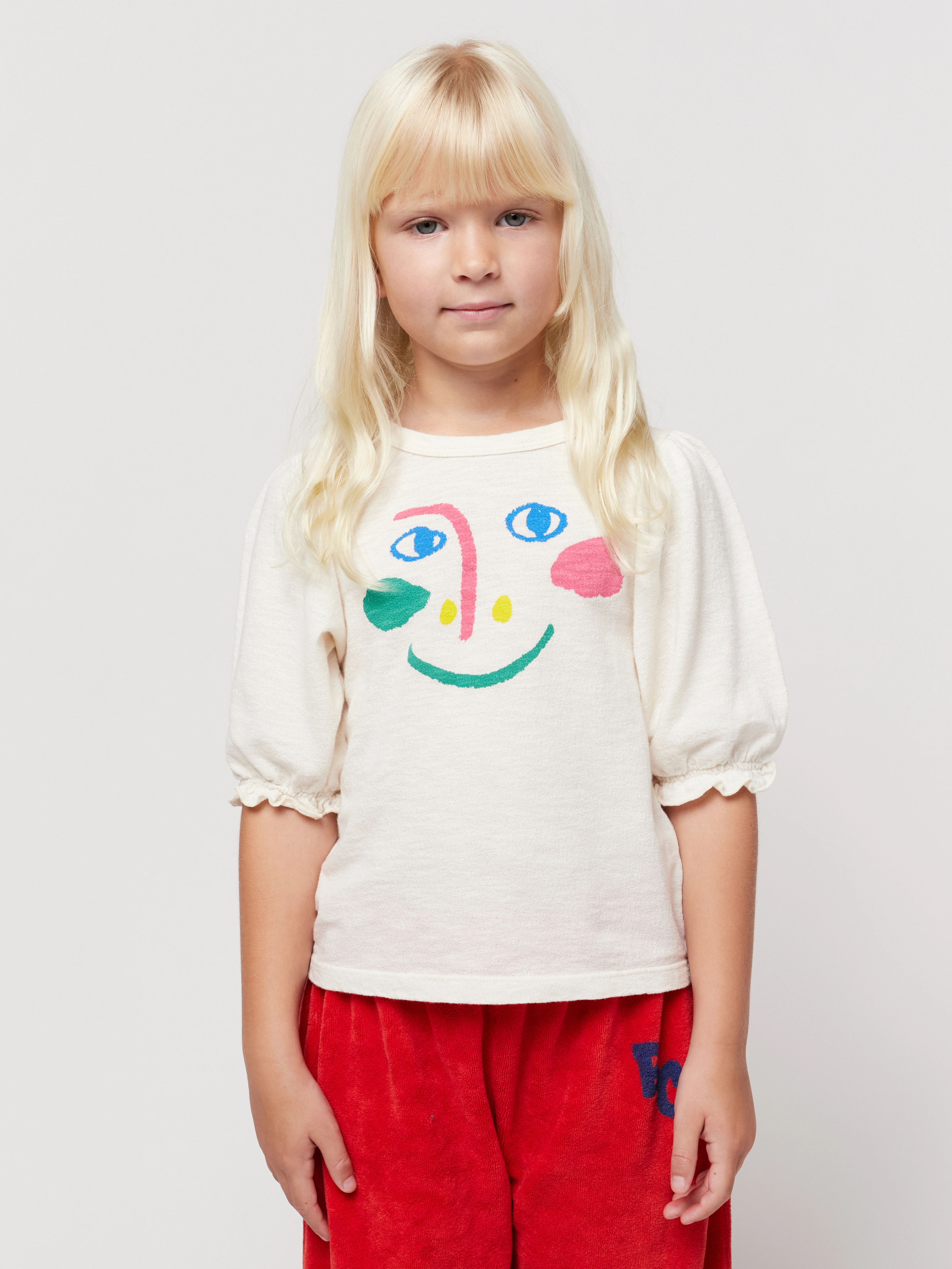 Langarmshirt SMILING MASK in offwhite
