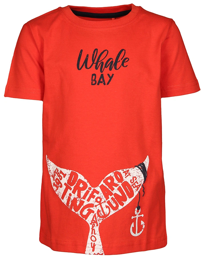 T-Shirt DRIFTING WHALE mit Shorts in tomatenrot