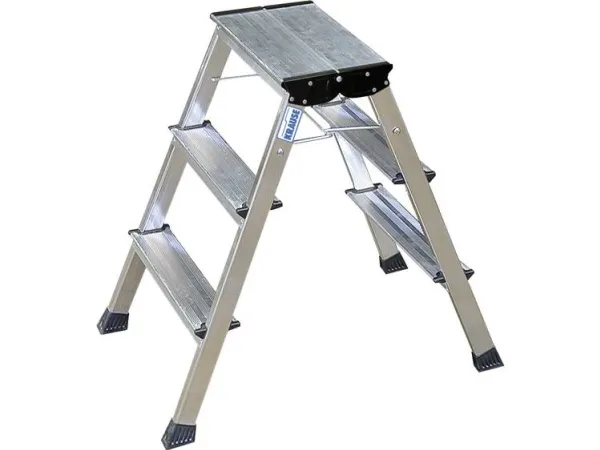 KRAUSE 130068 Dobbelt foldetrin med hjul Aluminium maks. arbejdshøjde 2,65 m (130068)