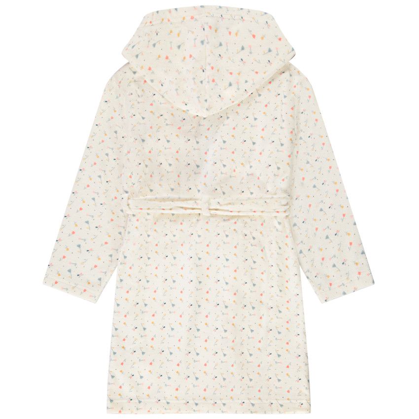 Peignoir éponge imprimé fleuri pour fille - Ecru