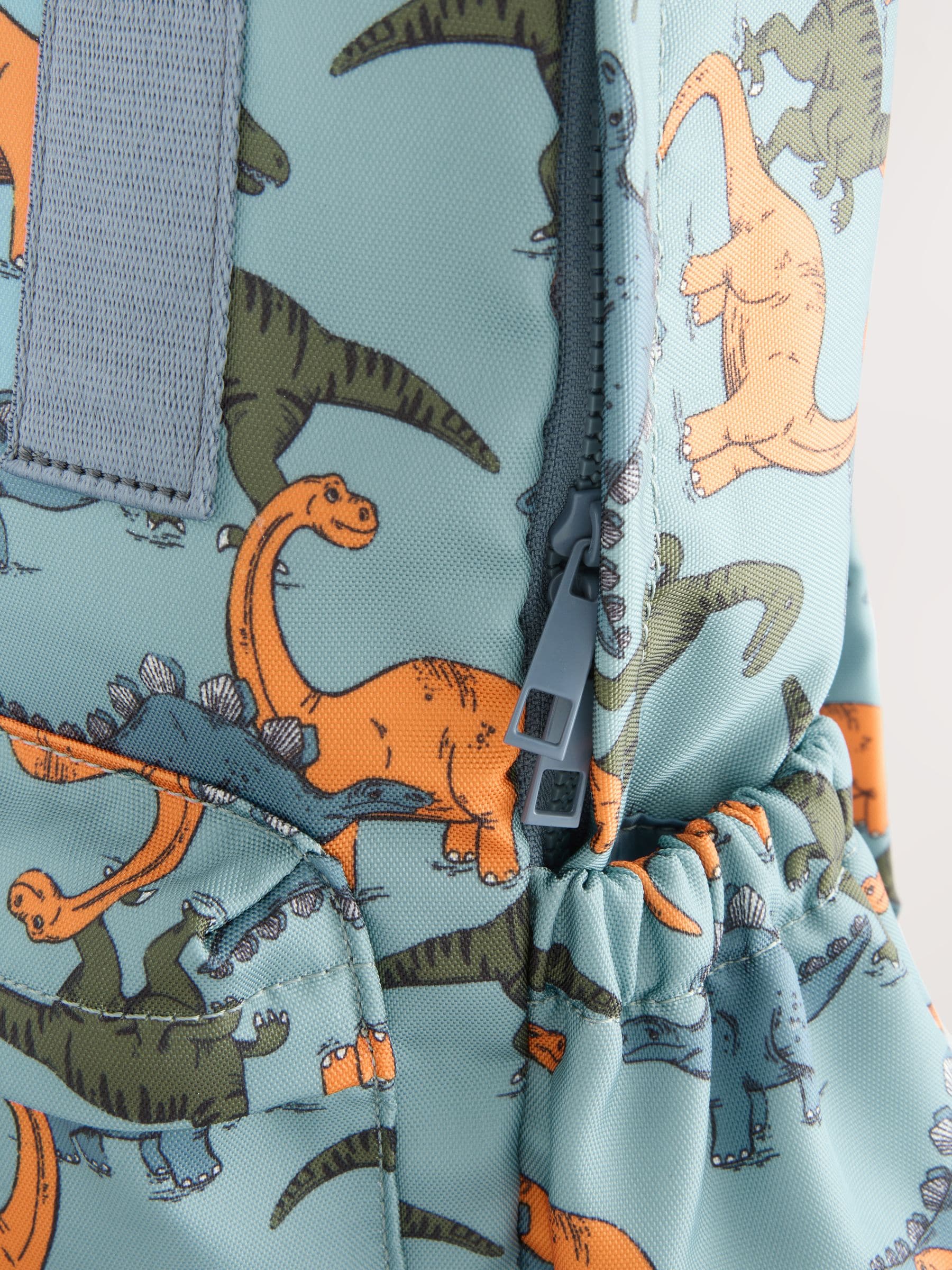 Blauw met dinosaurus - Rugzak