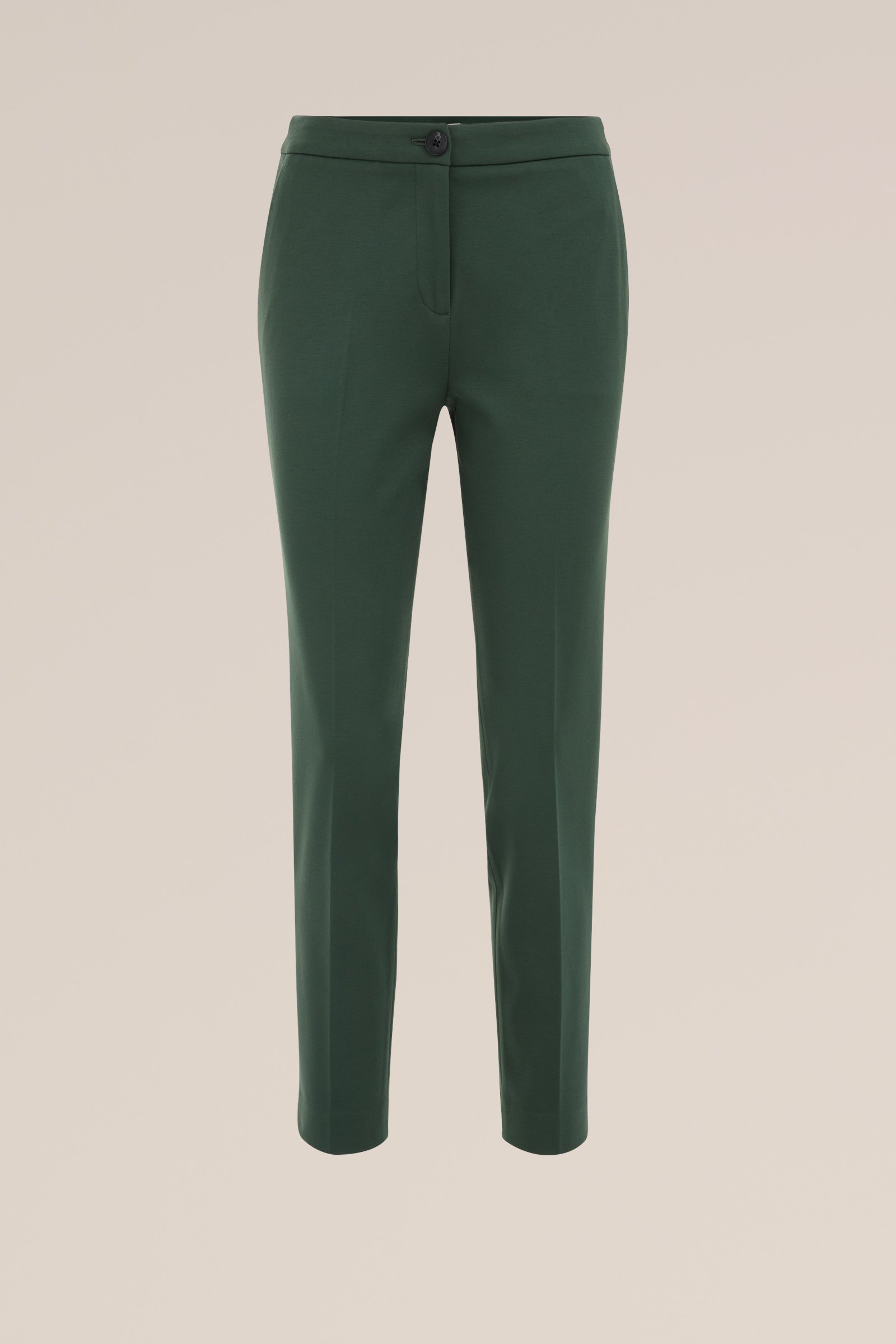 slim fit pantalon met stretch WE Fashion Donkergroen