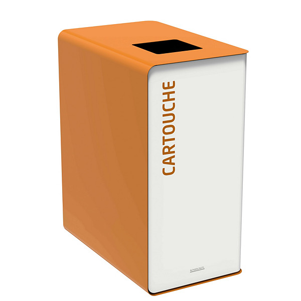 ROSSIGNOL Borne de tri selectif 90 L sans serrure - support sac - cubatri - tri cartouche - blanc / marron
