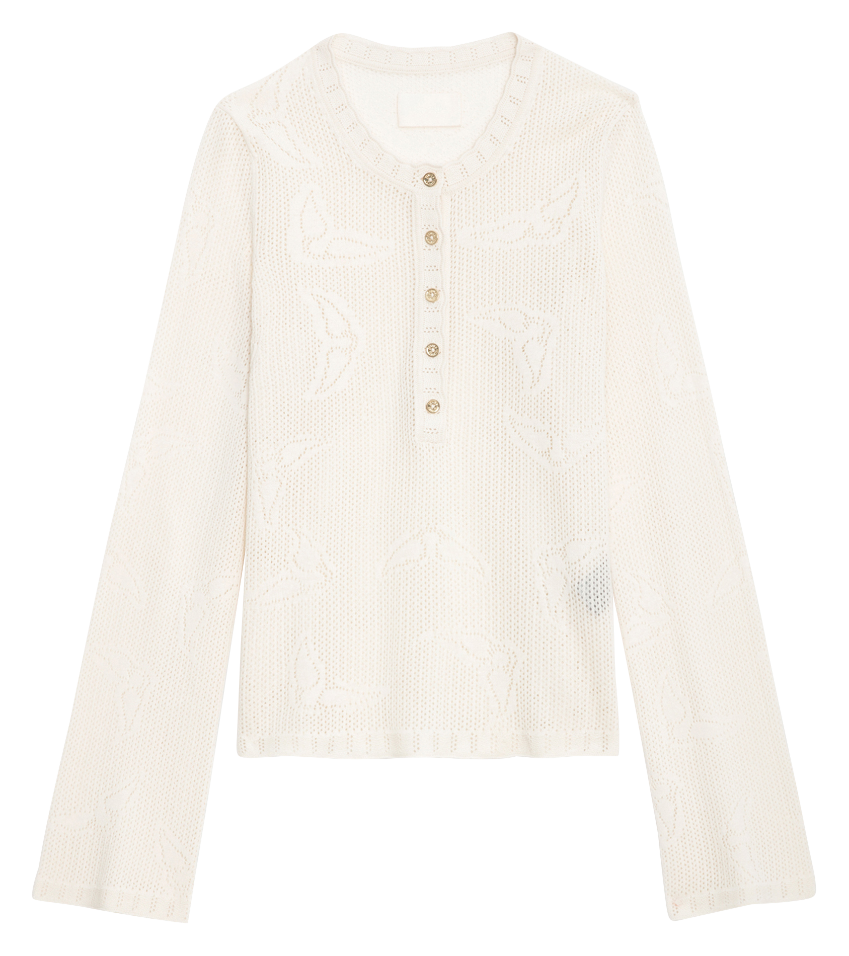 SALMYR - Pull en maille pointelle de coton bio | Blanc