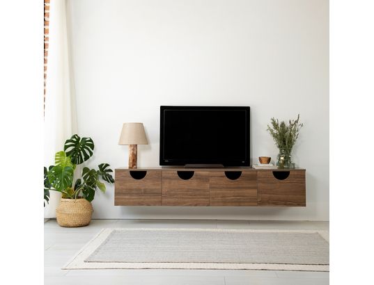 CONCEPT1 - Meuble TV Four seasons noyer v2 180 x 35 x h35 cm