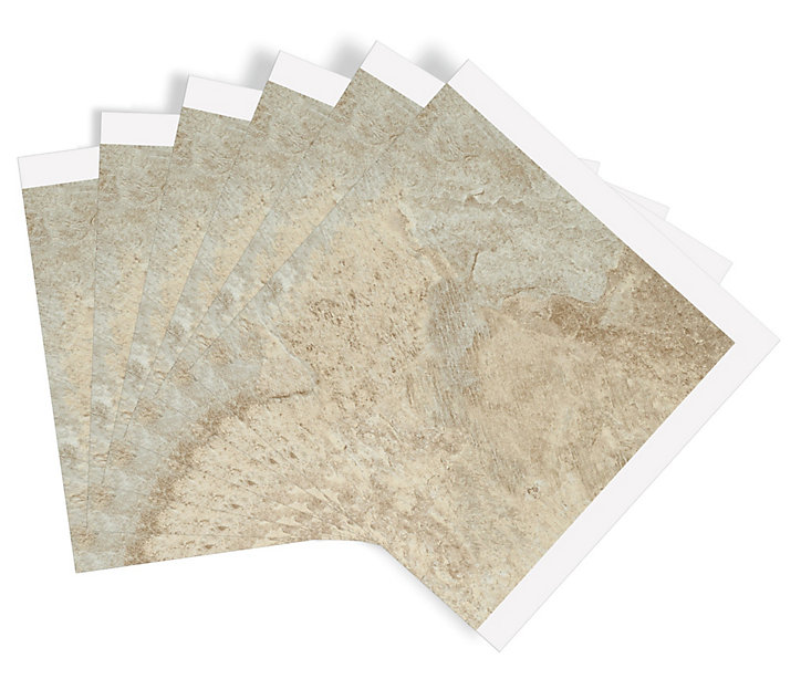 Lot de 6 dalles adhésive murales Wall Tiles DC FIX Carreaux de ciment effet ardoise clair L. 30,5 x l.30,5cm