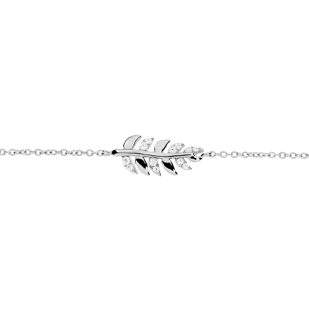 Bracelet Argent Blanc Jade Oxydes De Zirconium Blancs