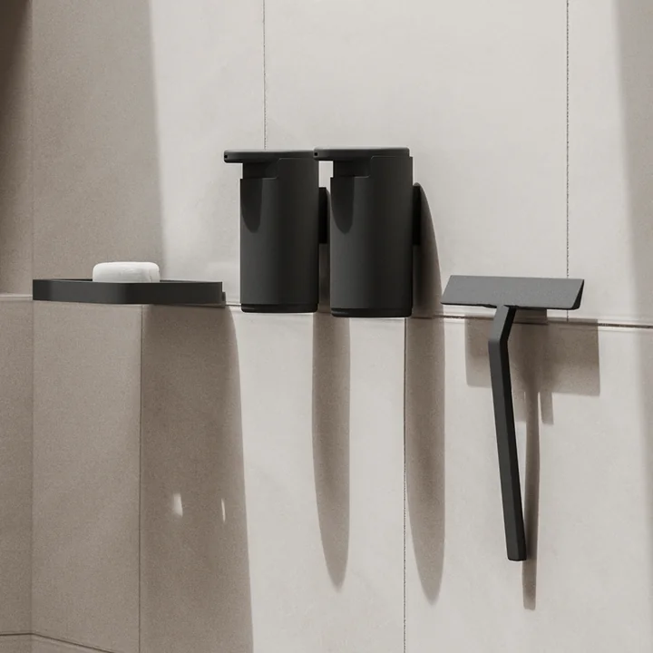 Zone Denmark - Rim Duschabzieher mit Halterung, 30 cm, schwarz