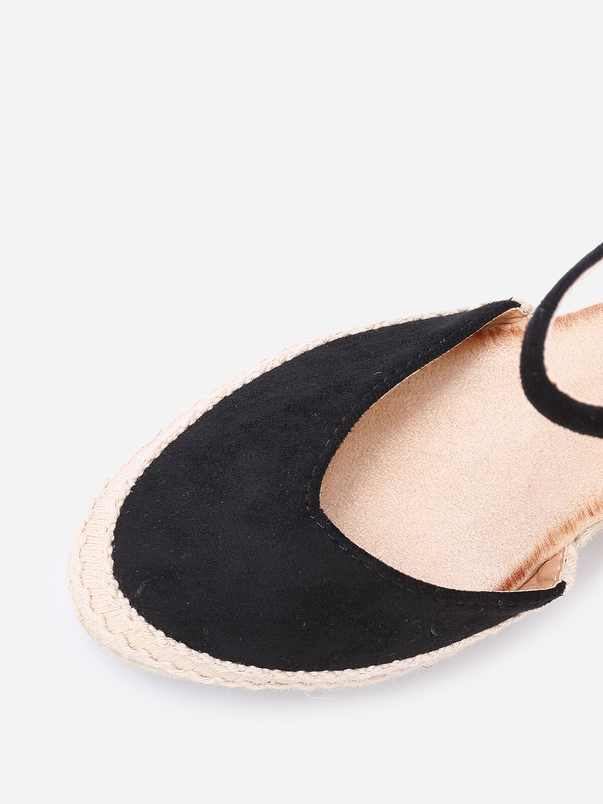 Espadrilles compensées à bride- Noir