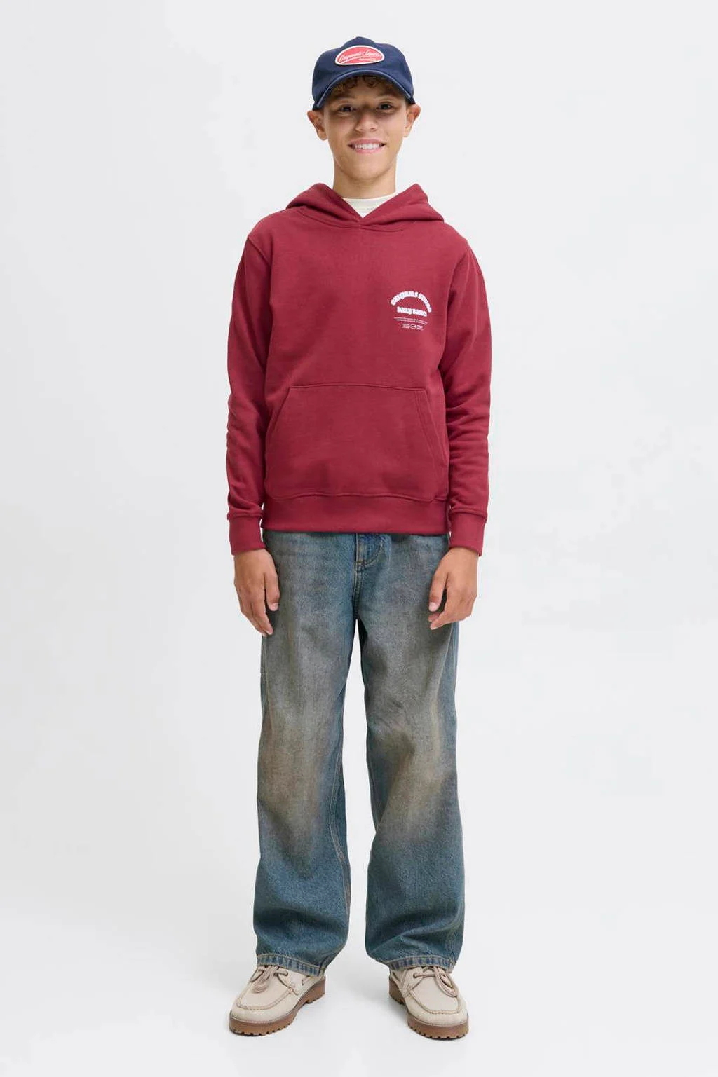 JACK & JONES JUNIOR hoodie donkerrood