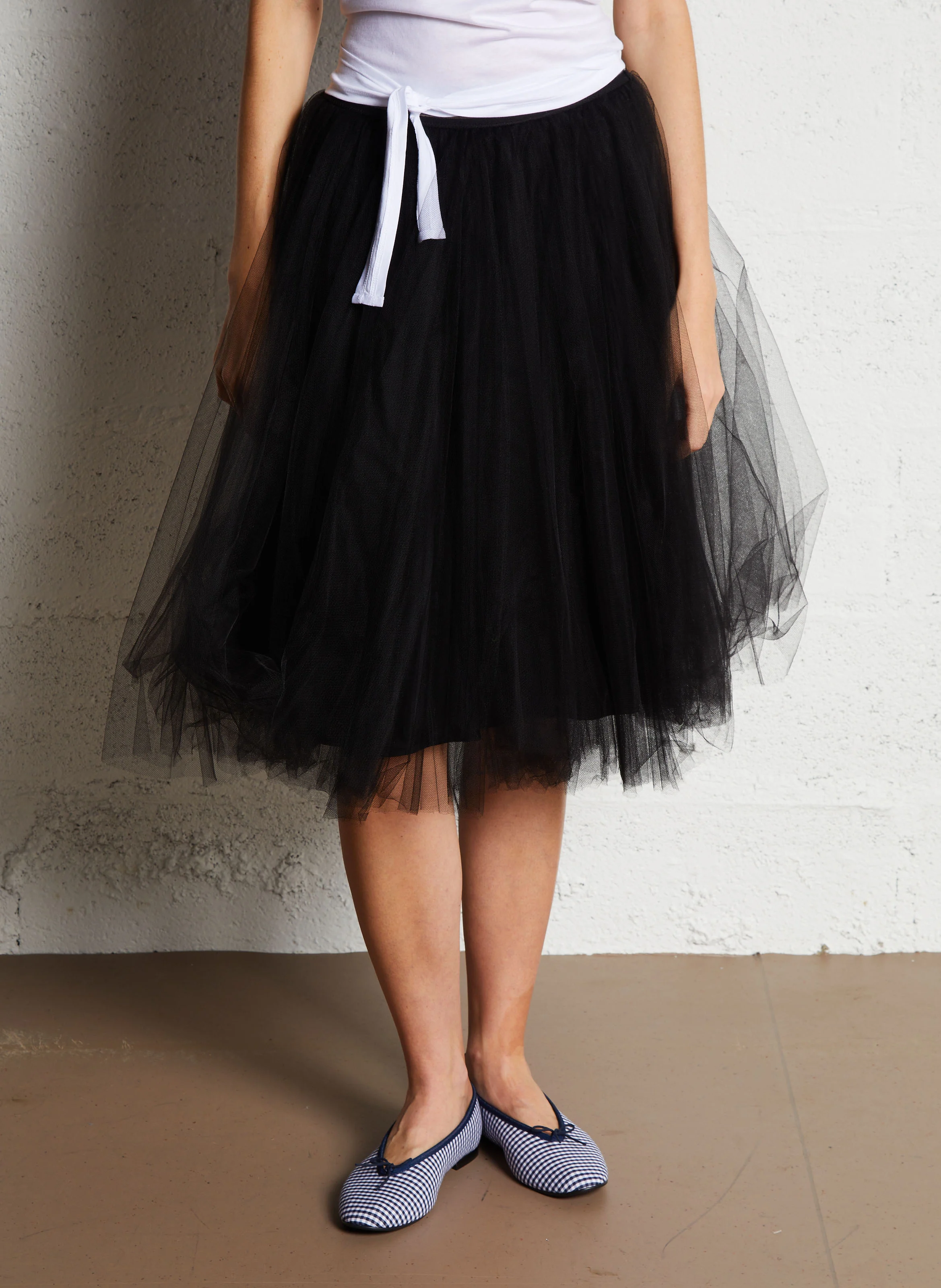 Tutu taille haute avec volants de tulle | Noir