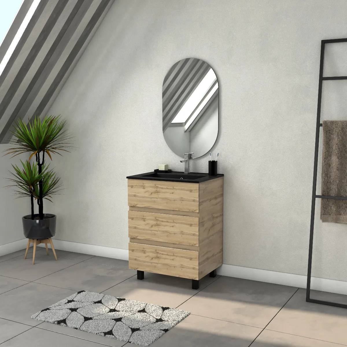 AURLANE Meuble salle de bain 60 cm
