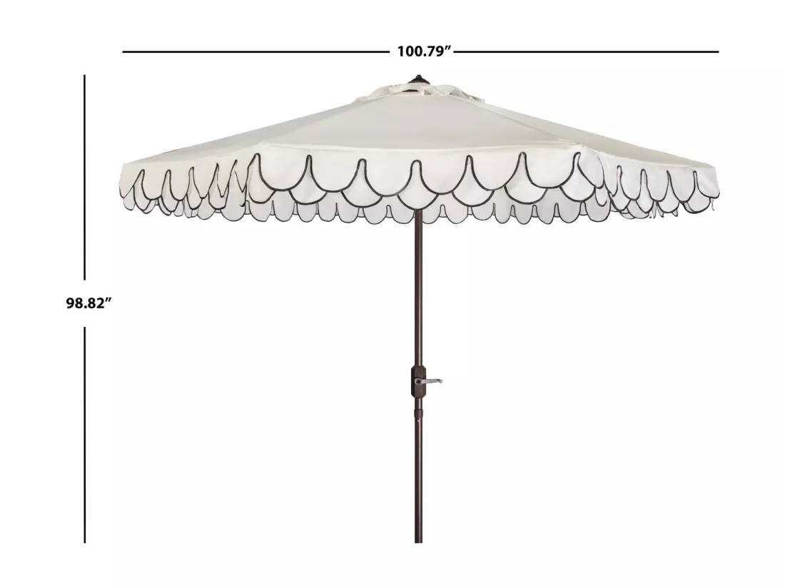 Parasol Blanc/Noir OPEN: 255 x 255 X 250 CLOSE: 15 x 15 x 250 cm - Valance