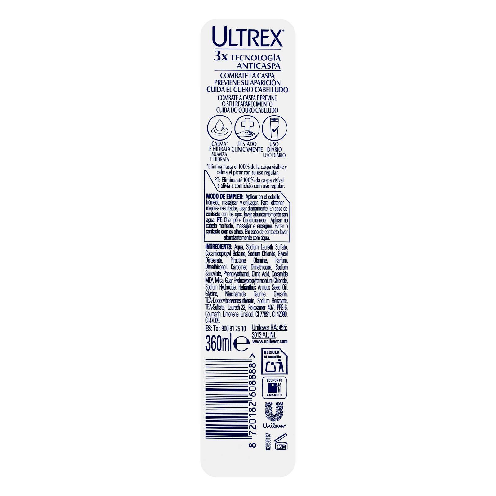 Shampooing et après-shampooing antipelliculaire 2 en 1 Ultrex Classic pour tous types de cheveux