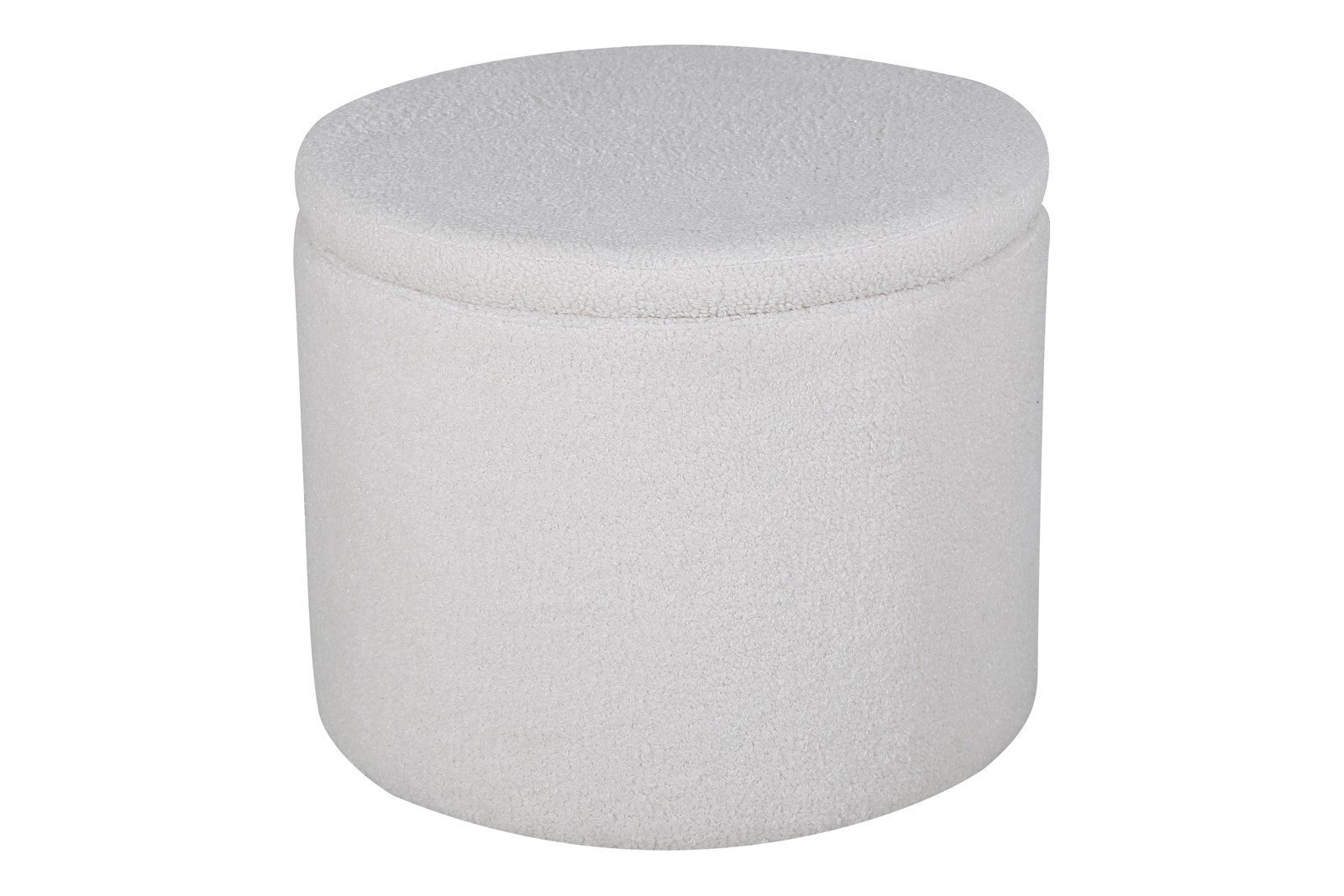 Dunken puff Offwhite teddystoff, med oppbevaring\n