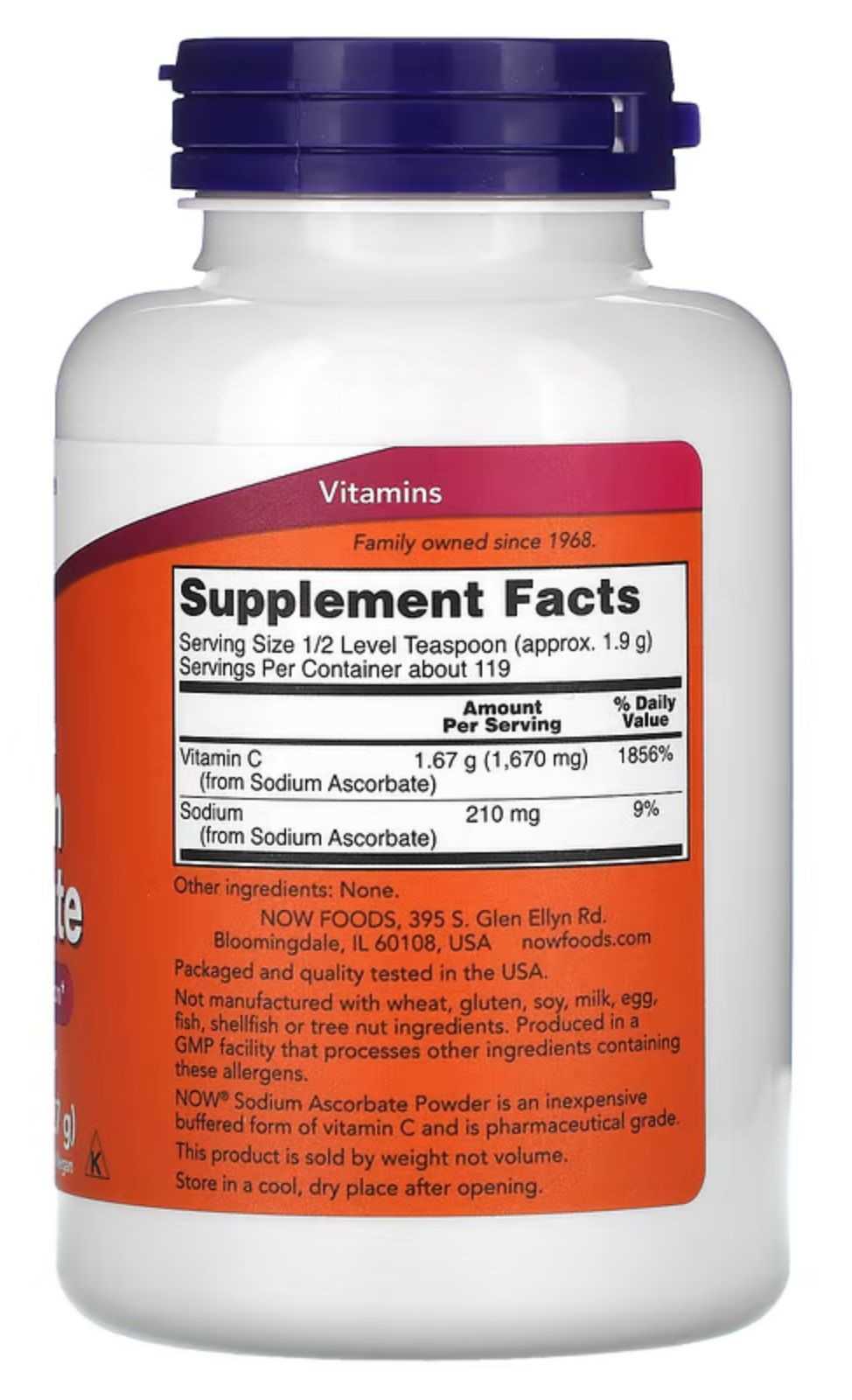 NOW Foods Ascorbato de sódio 227 g
