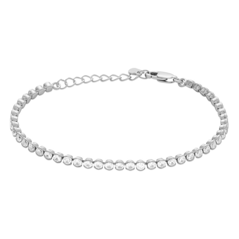 Bracelet Femme - Argent 925 - Oxyde de zirconium - Longueur : 18 cm