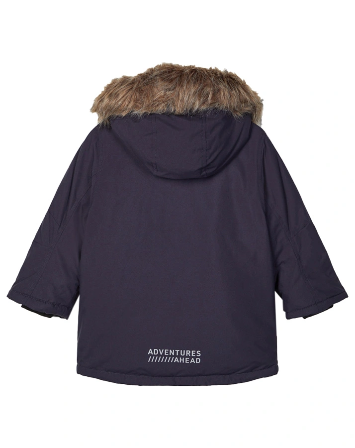 Winter-Parka NMMMIBIS mit Kunstfellbesatz in dunkelblau