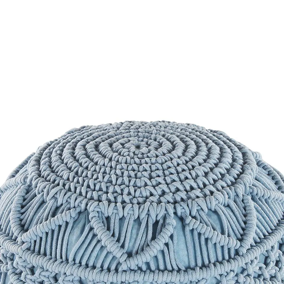 KAYSERI - Poef - Blauw - 40 cm - Katoen