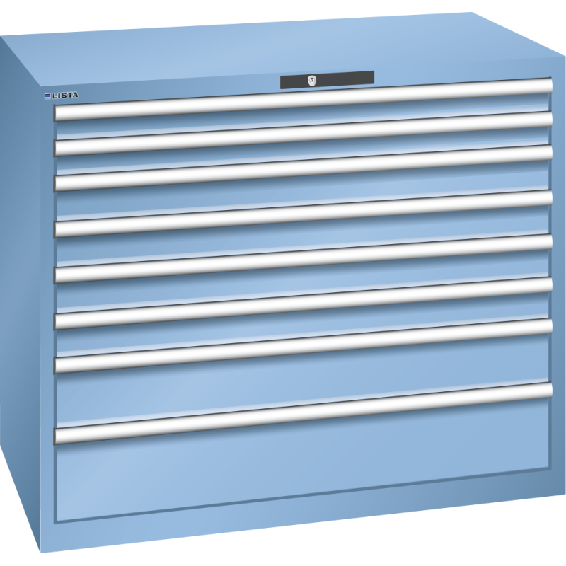 Armoire à tiroirs Lista 64 x 36E  H 100 x L 119,3  x P 72,5 cm 8 tiroirs Key Lock