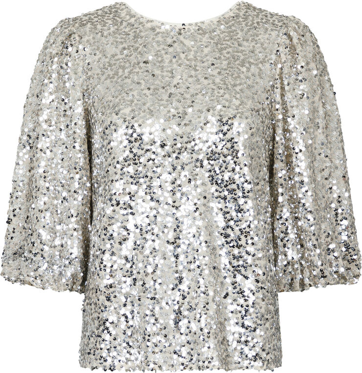 Neo Noir Lorraine Sequins Blouse Pale gold