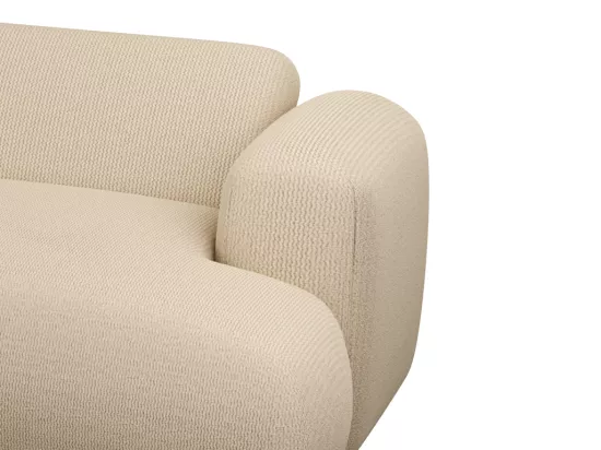 Canapé d'angle gauche en tissu texturé beige POGNI de Maison Céphy