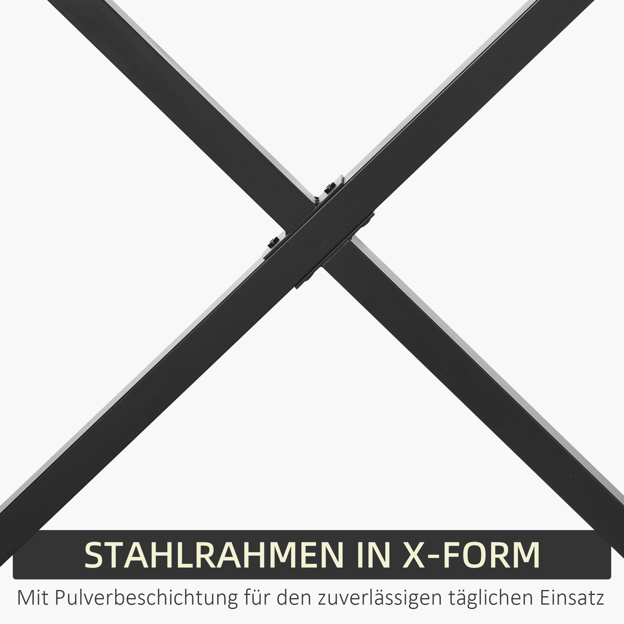 HOMCOM Tischbeine mit X-Form schwarz 80B x 4T x 72H cm