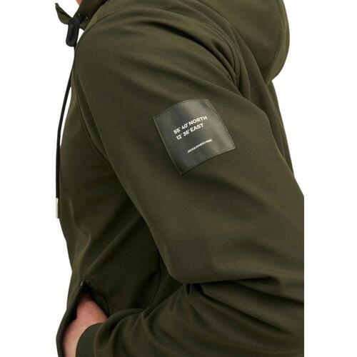 Jack & Jones - JJEBASIC SOFTSHELL HOOD Verde