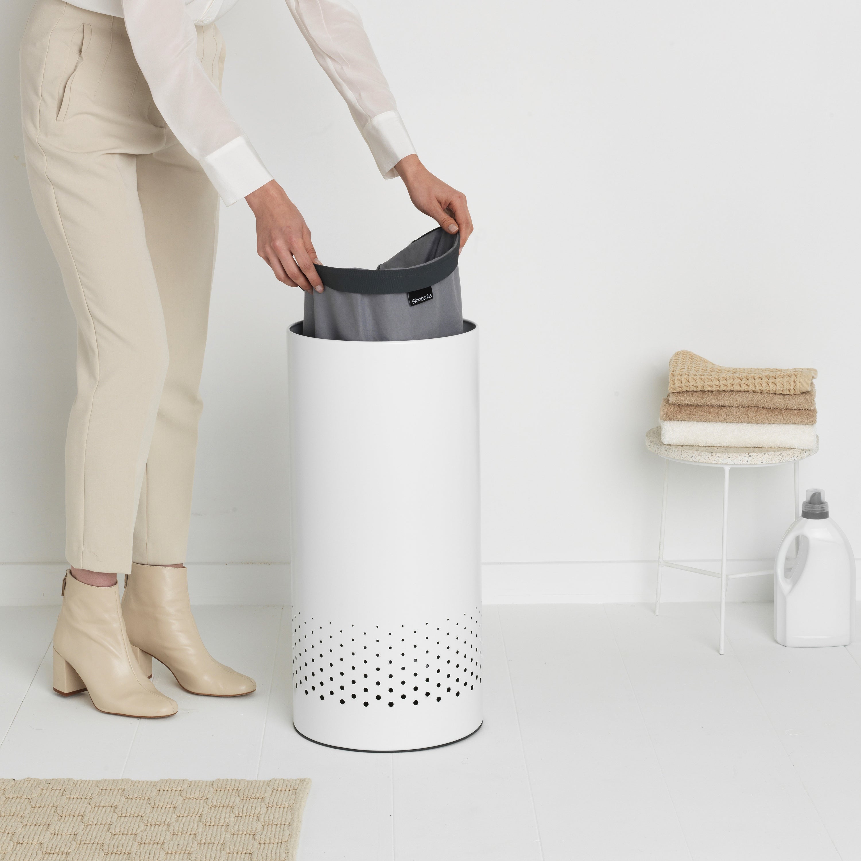 Brabantia Wasbox 35 L - Wit / Dark Grey