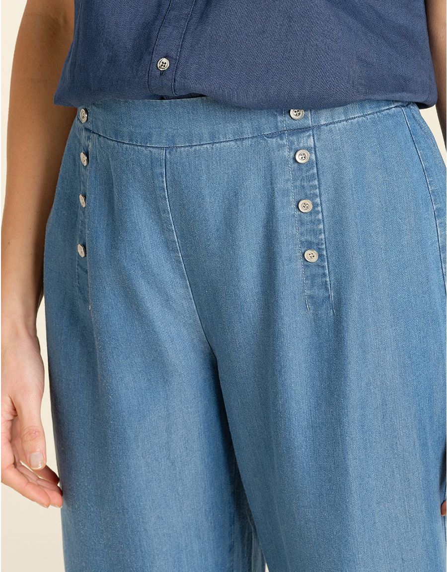 Pantacourt lyocell bleu