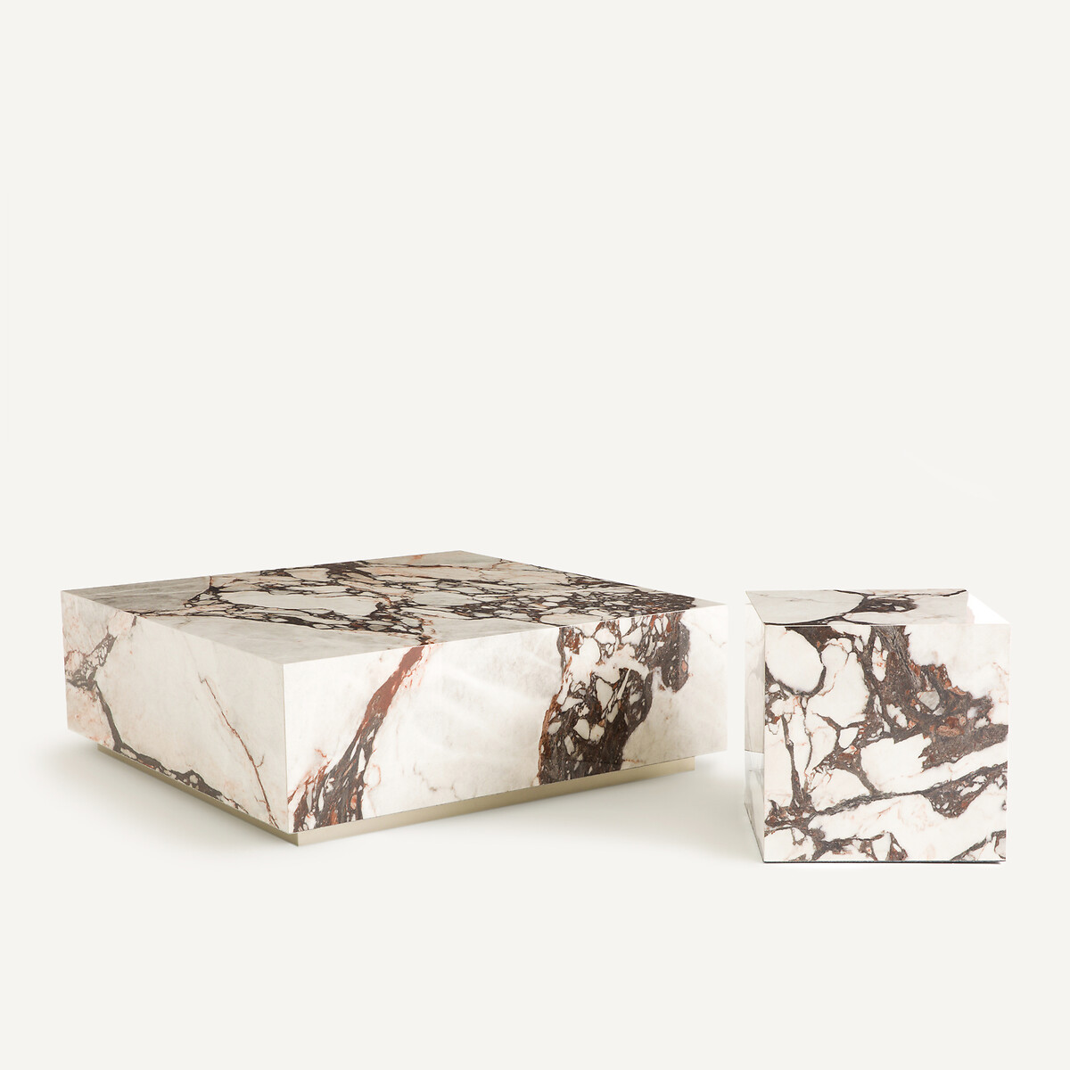 AM.PM<br>Mesa lateral, cerâmica com efeito mármore, Alcana