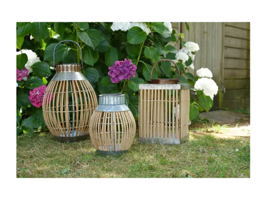 Lanterne solaire bambou Carrée - Orium