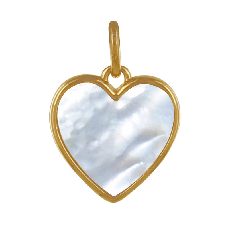 Pendentif Plaqué Or Coeur de Nacre