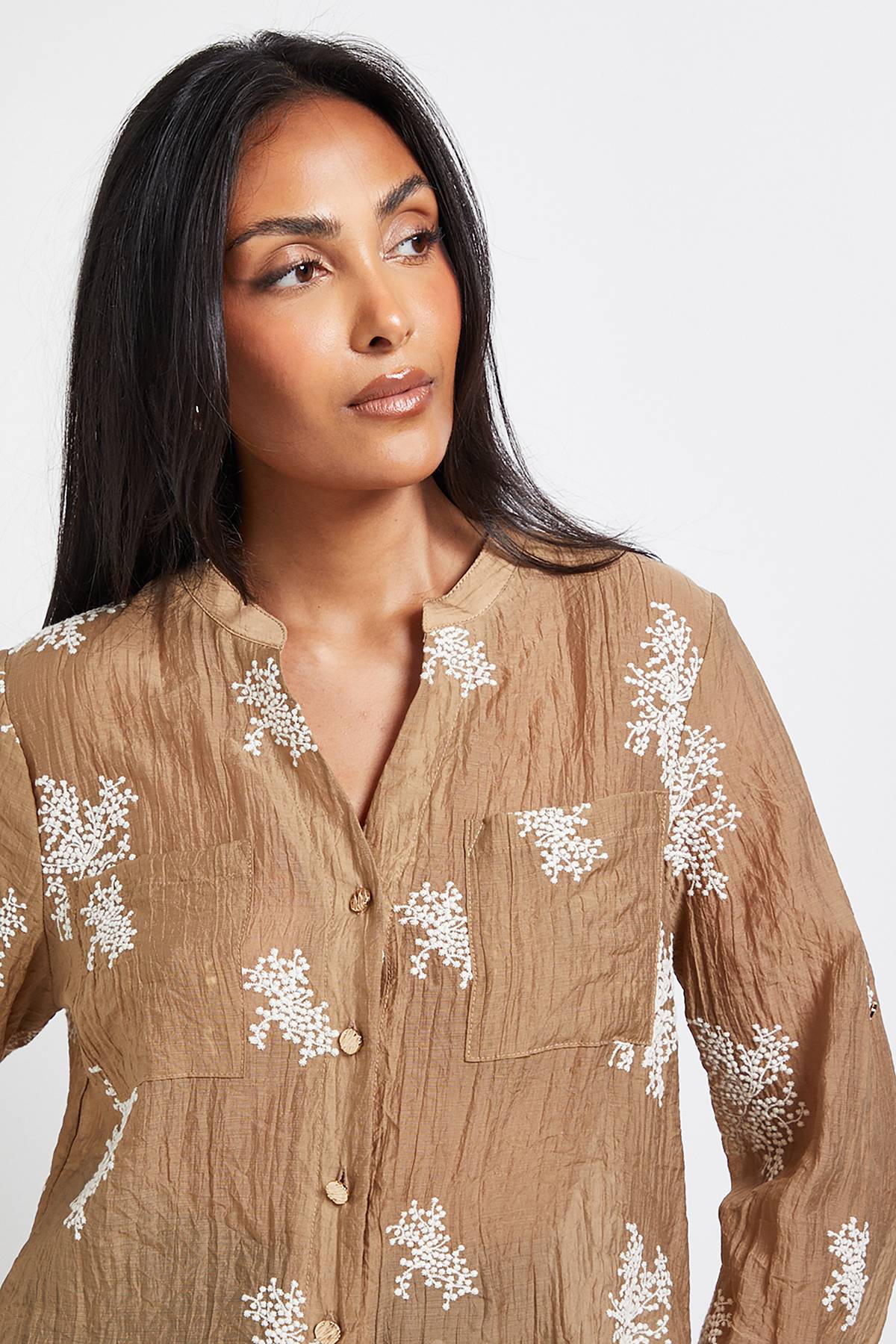 Wallis Chemise Brodée Petite À Enfiler