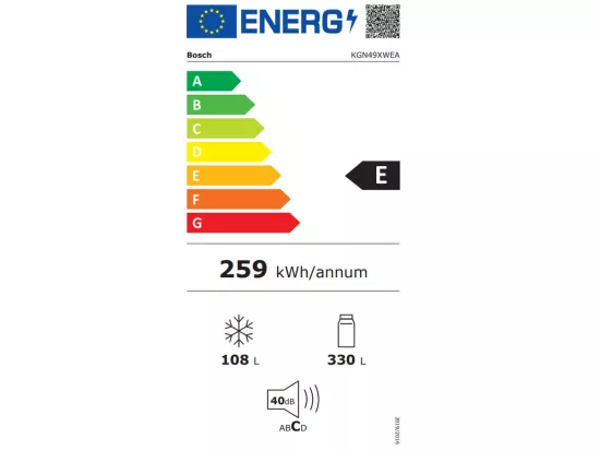 Bosch Réfrigérateur combiné 70cm 438l nofrost - KGN49XWEA
